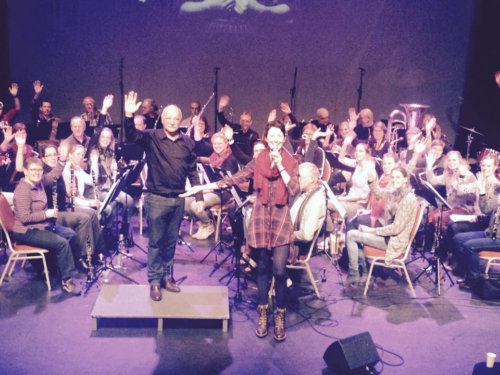 2014 selfie met Davine tijdens generale repetitie jubileumconcert 140 jaar SHD